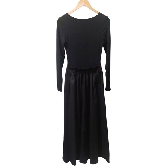 NWT Commense Black Long Sleeve Wrap Maxi Dress Size Medium (No Belt) - Picture 6 of 10